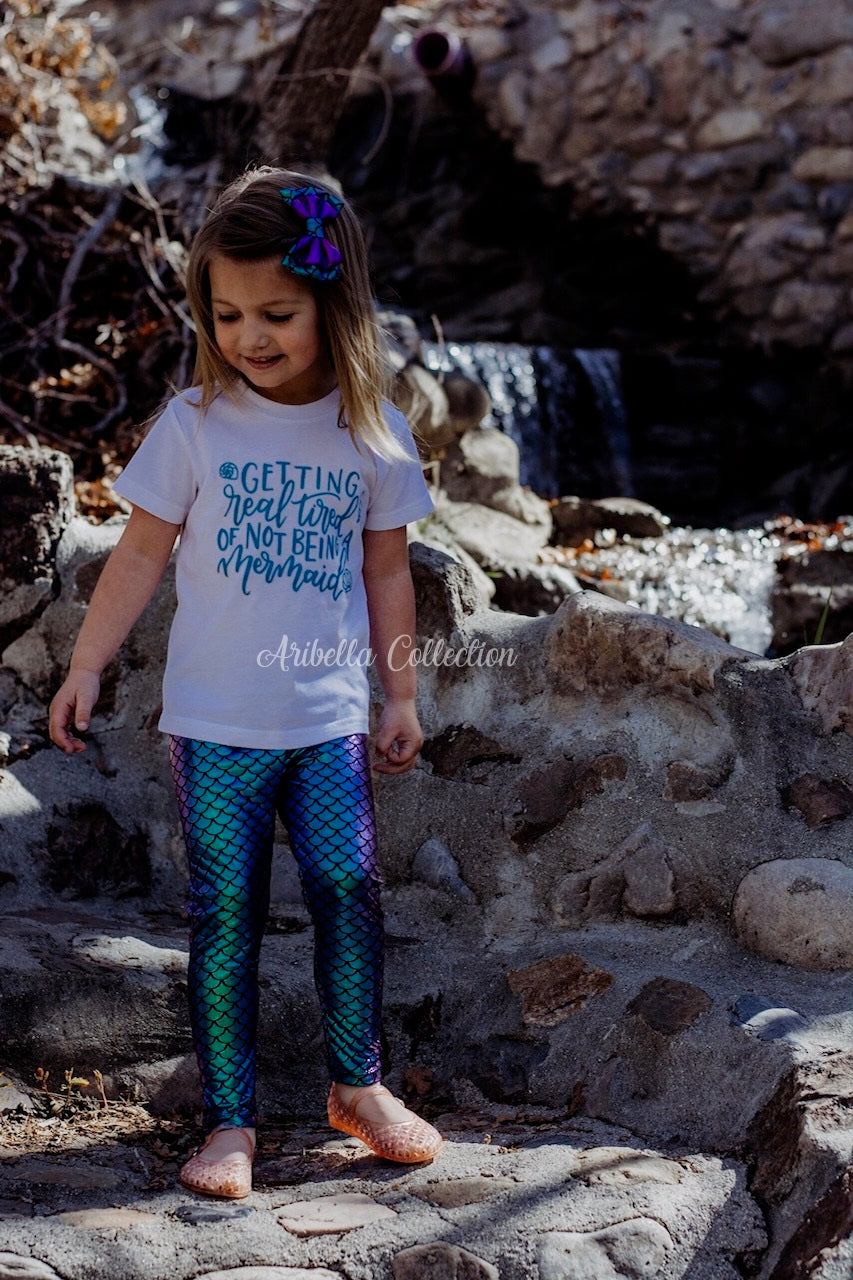 Kids' Green Mermaid Leggings/ Girls Leggings/ Spring Leggings - Etsy