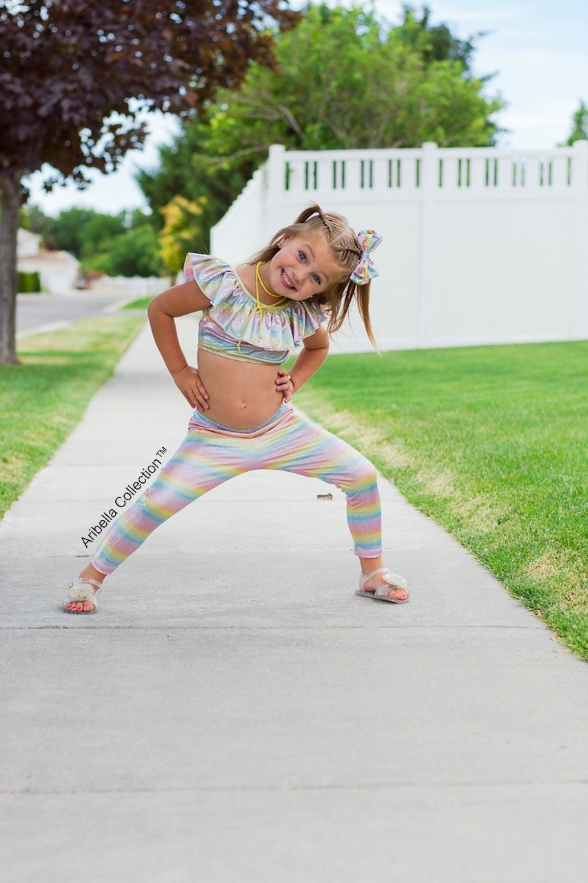 Unicorn Leggings - Sparkly Rainbow – Aribella Collection, Inc.