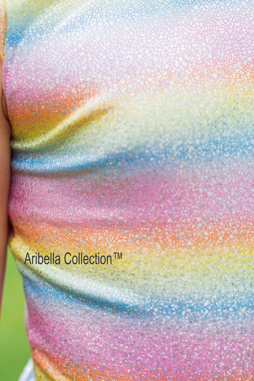 Unicorn One Piece Leotard Swimsuit - Sparkly Rainbow - Aribella Collection, Inc.