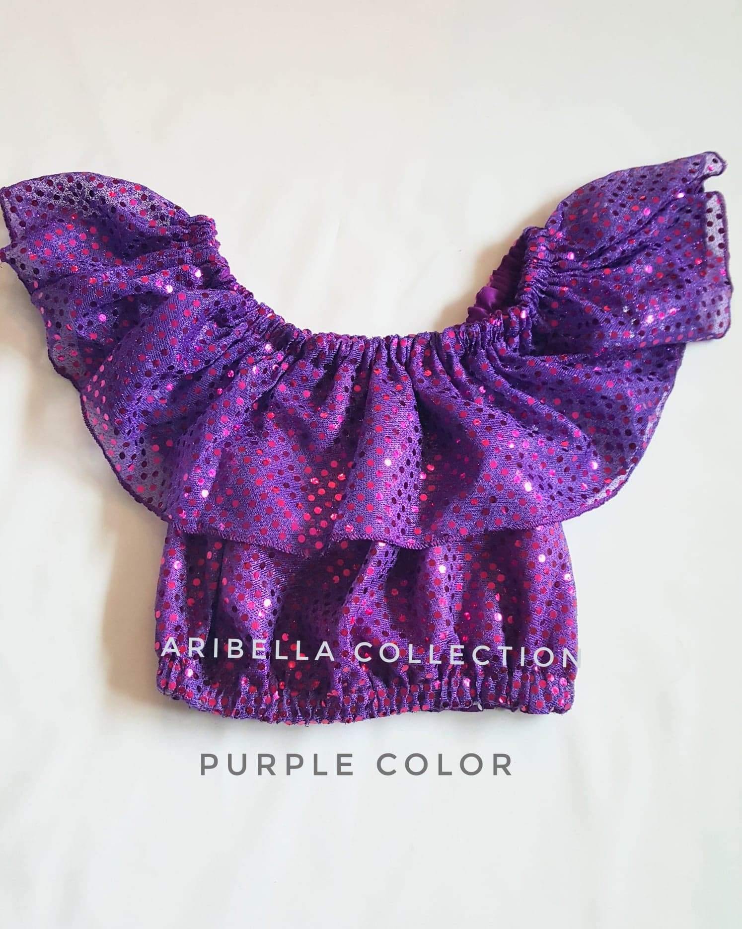 Confetti Dot Crop Top - Purple or Plum Color - Aribella Collection, Inc.