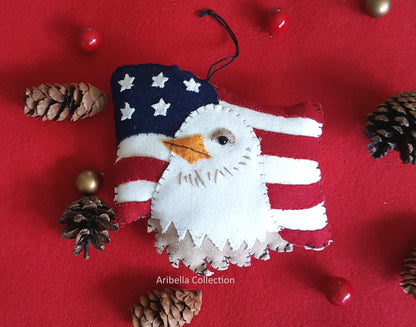 American Eagle United States Flag Felt Ornament - Aribella Collection, Inc.