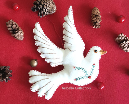 White Dove Felt Ornament - Aribella Collection, Inc.