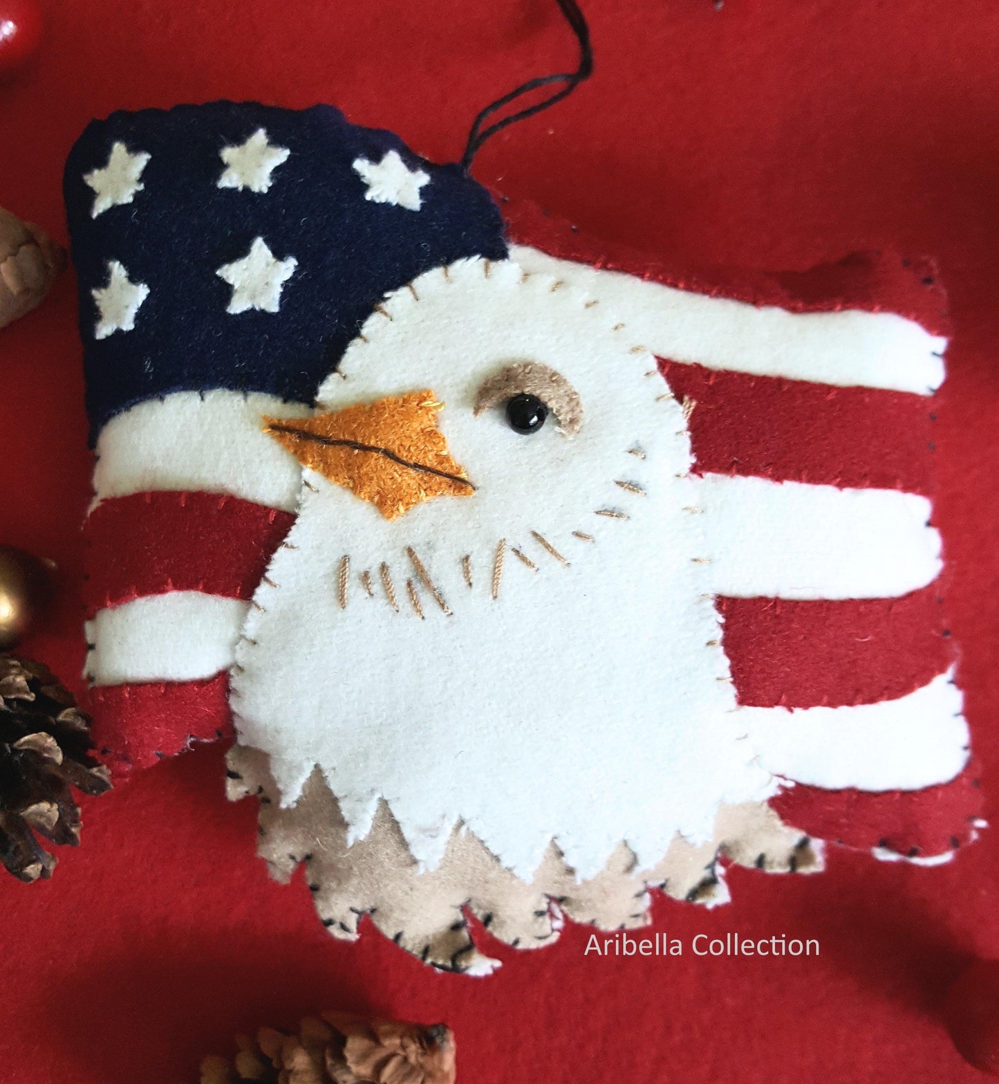 American Eagle United States Flag Felt Ornament - Aribella Collection, Inc.