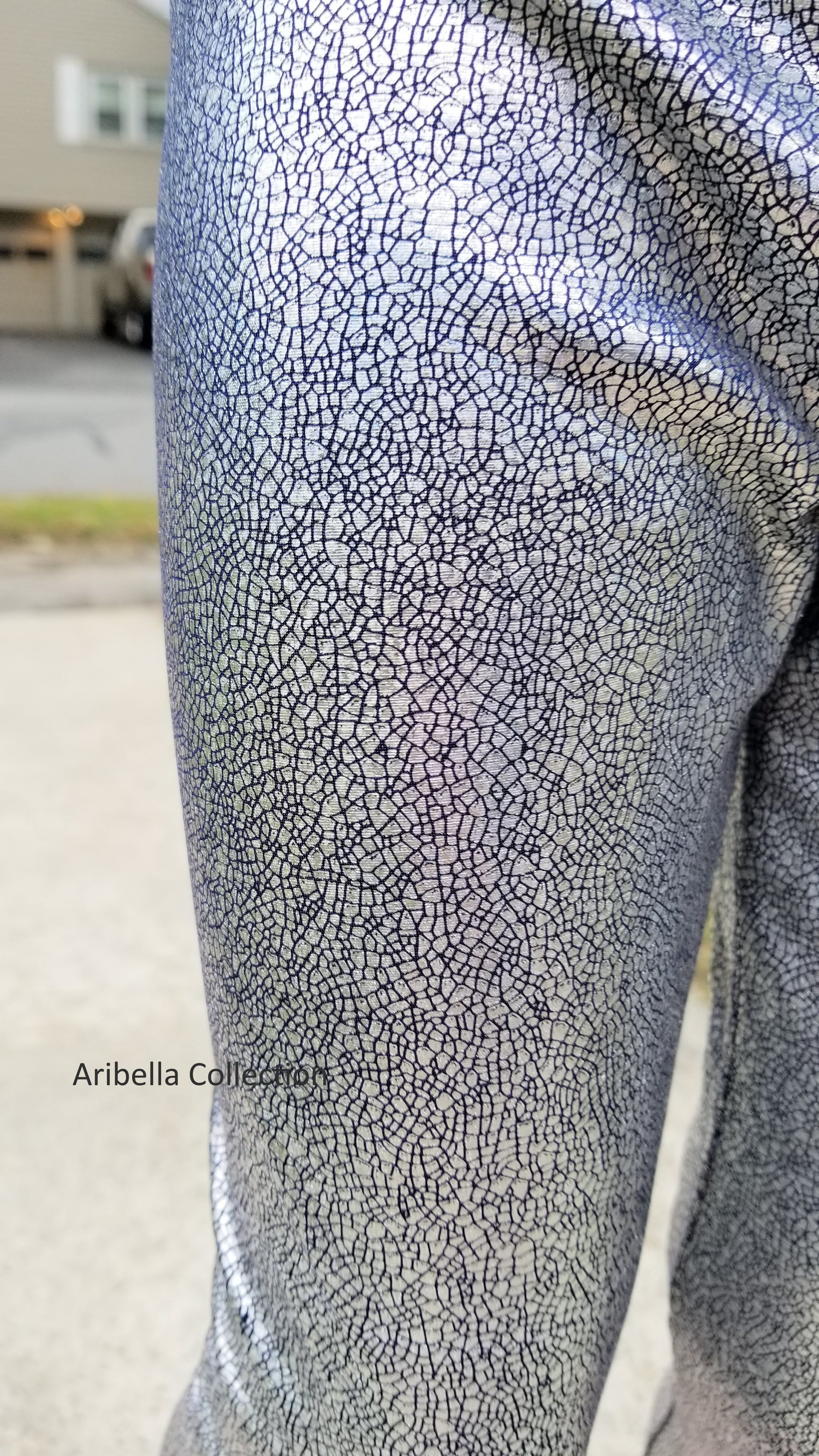 Unicorn Leggings - Black Scale Metallic Silver - Aribella Collection, Inc.