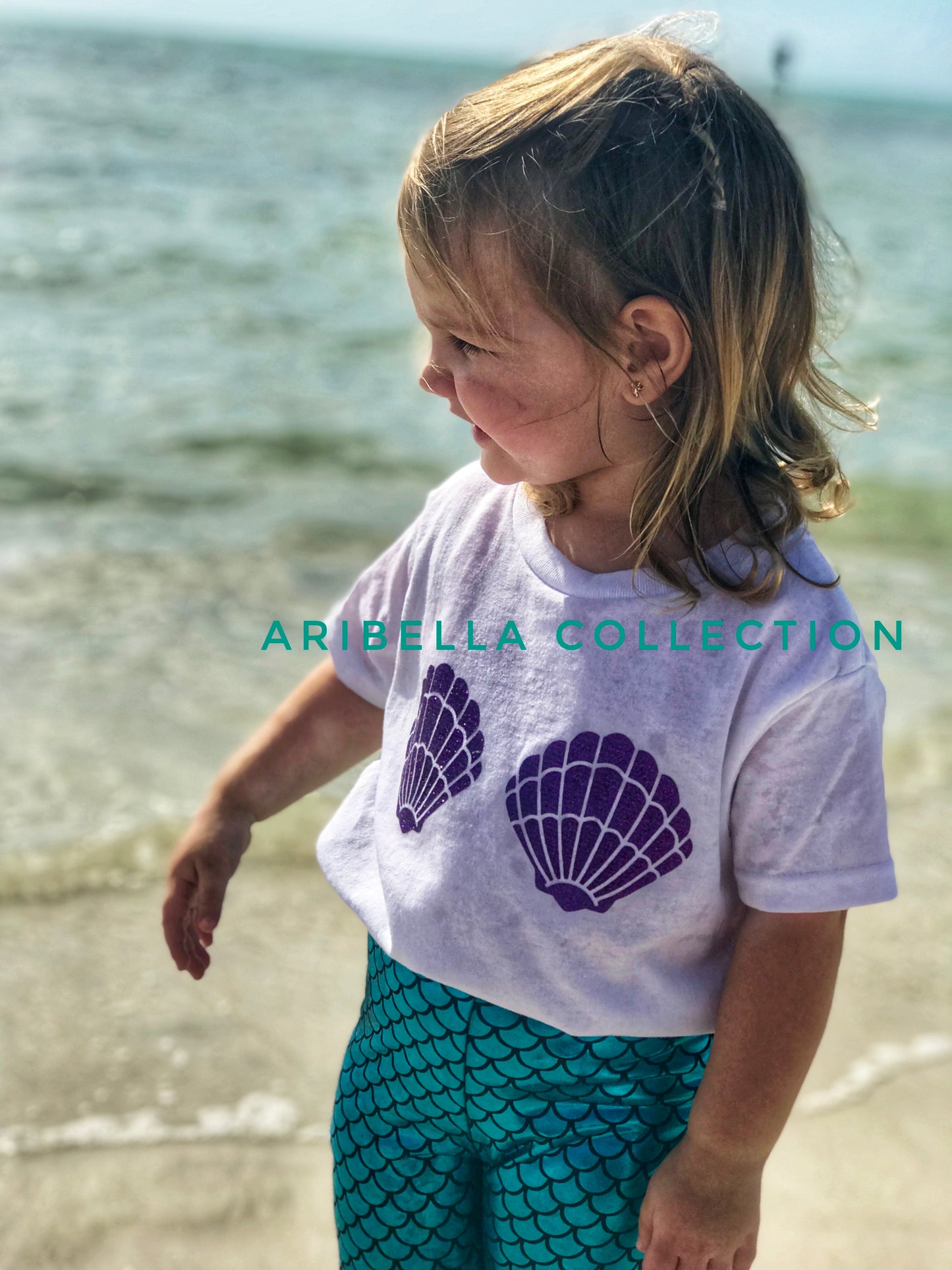 Mermaid Leggings - Aqua Blue - Aribella Collection, Inc.
