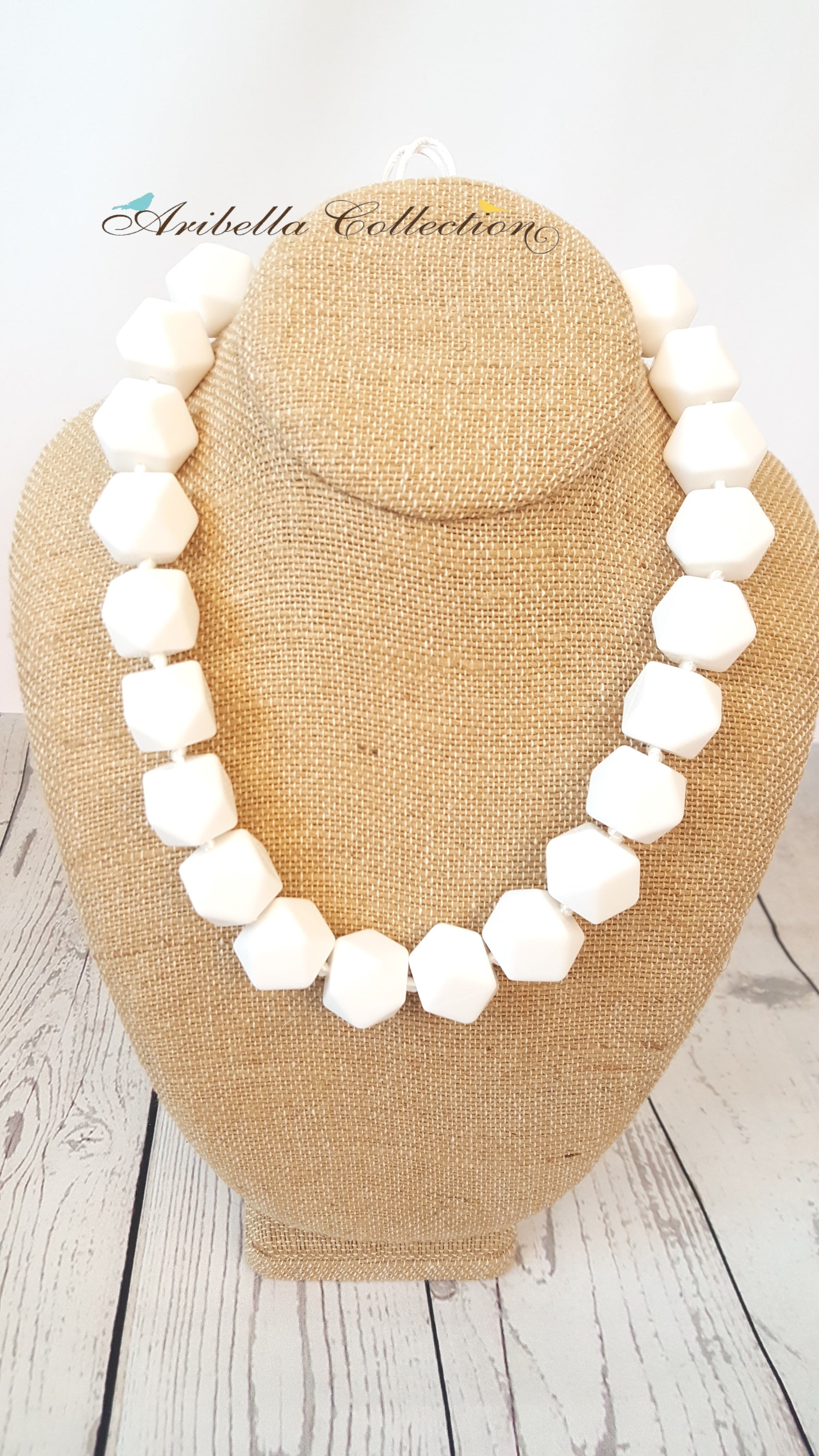 Silicone Necklace - White - Aribella Collection, Inc.