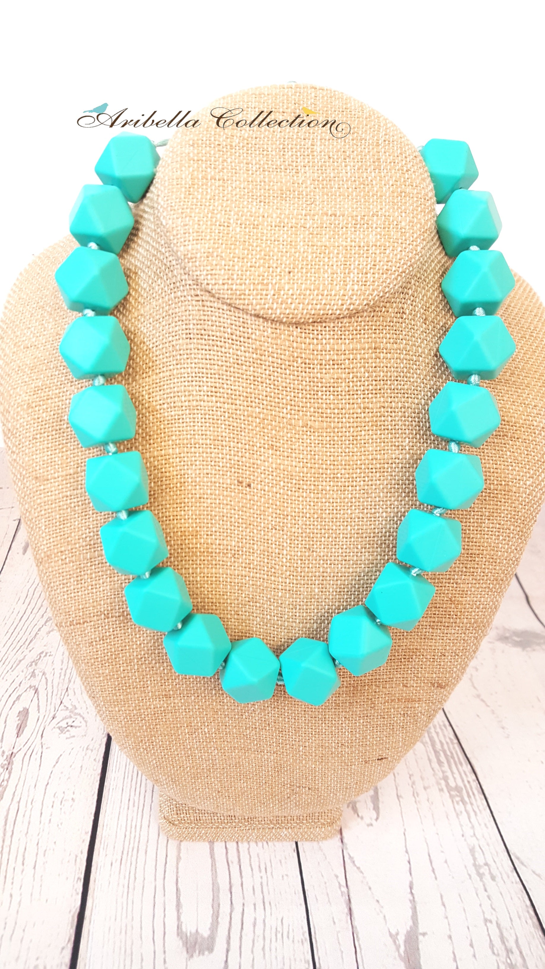Silicone Necklace - Turquoise - Aribella Collection, Inc.