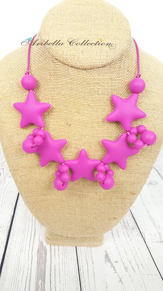 Silicone Necklace - Hot Pink - Aribella Collection, Inc.