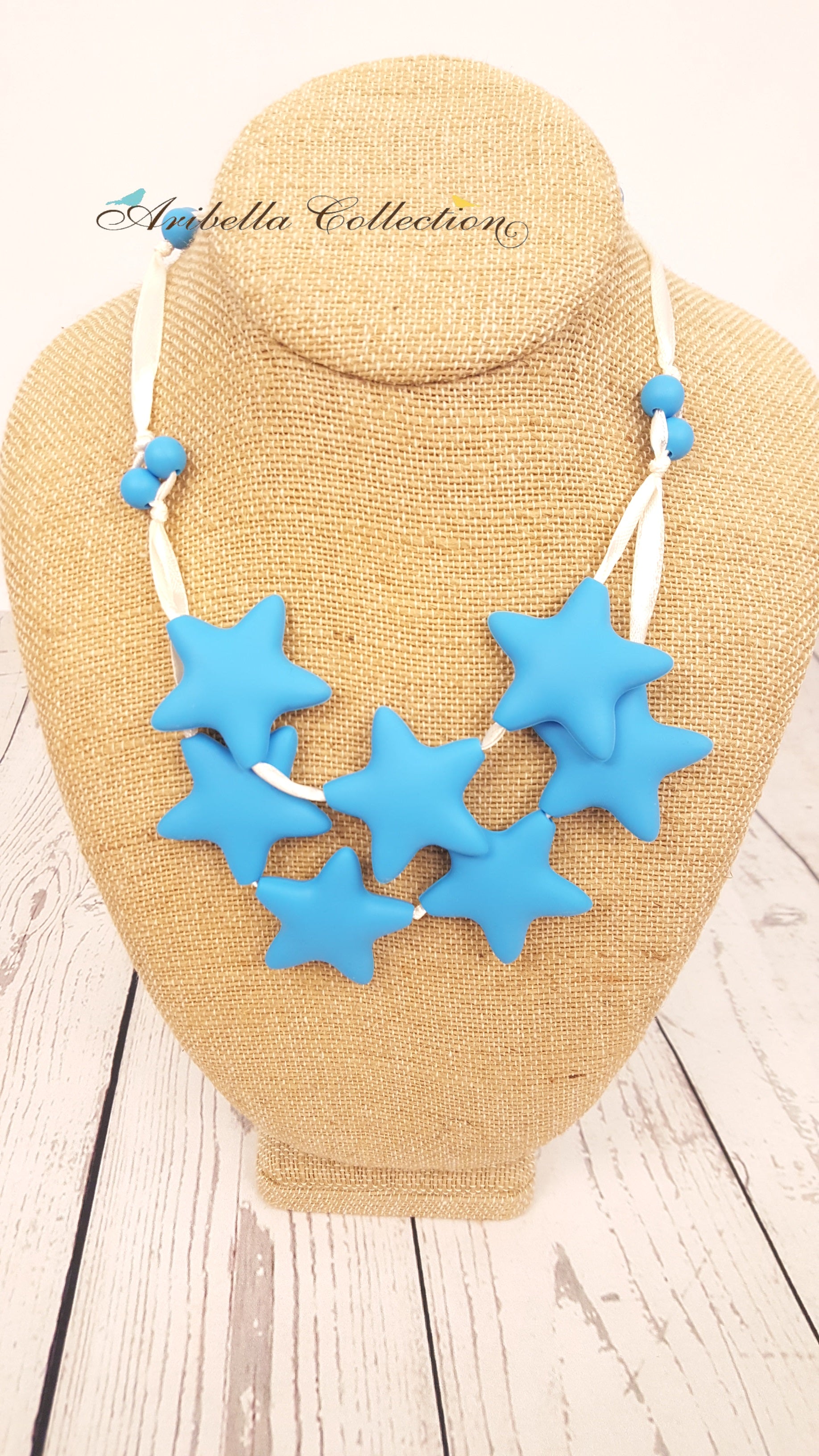 Silicone Necklace - 7 Blue Star - Aribella Collection, Inc.