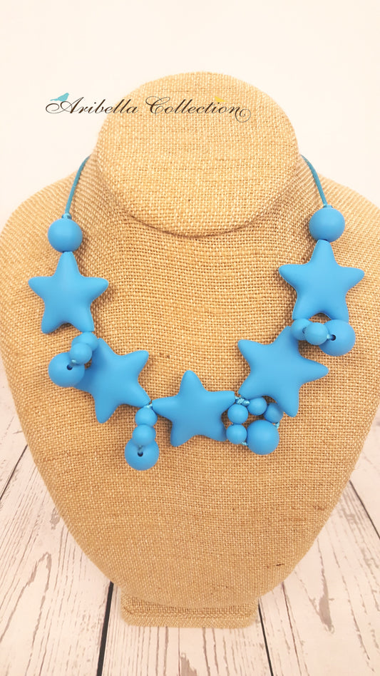 Silicone Necklace - Blue Star - Aribella Collection, Inc.