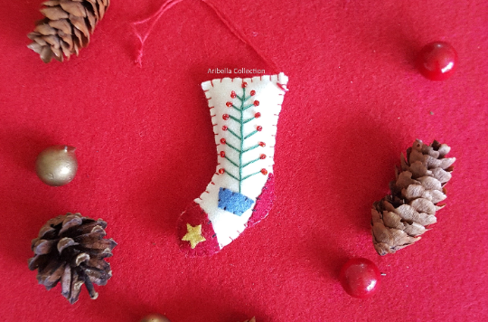 Tree Sock Stocking Felt Ornament - Aribella Collection, Inc.