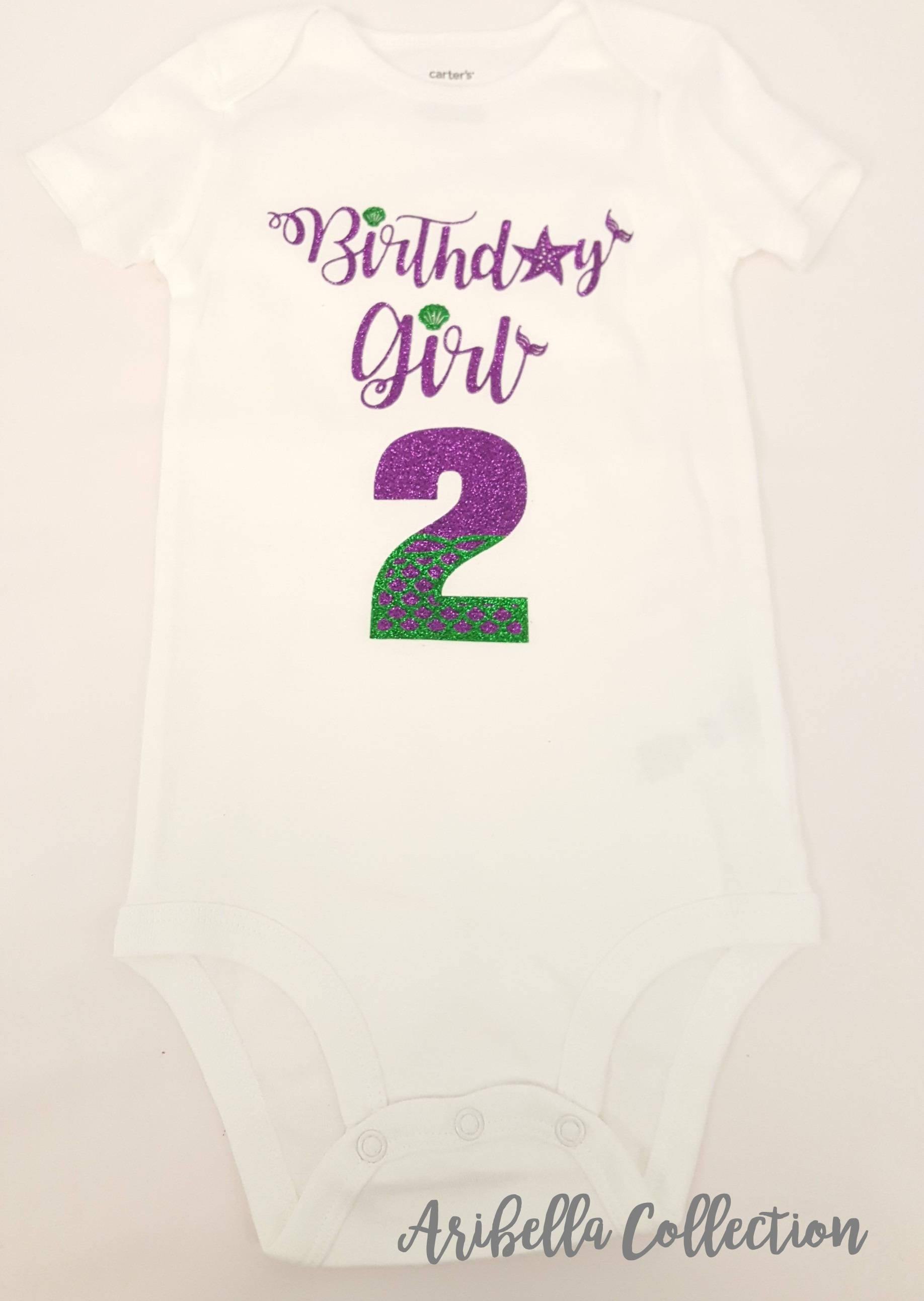 Birthday Girl Outfit - Bodysuit or T-shirt, Skirt, & Hair Clip Bow - Aribella Collection, Inc.