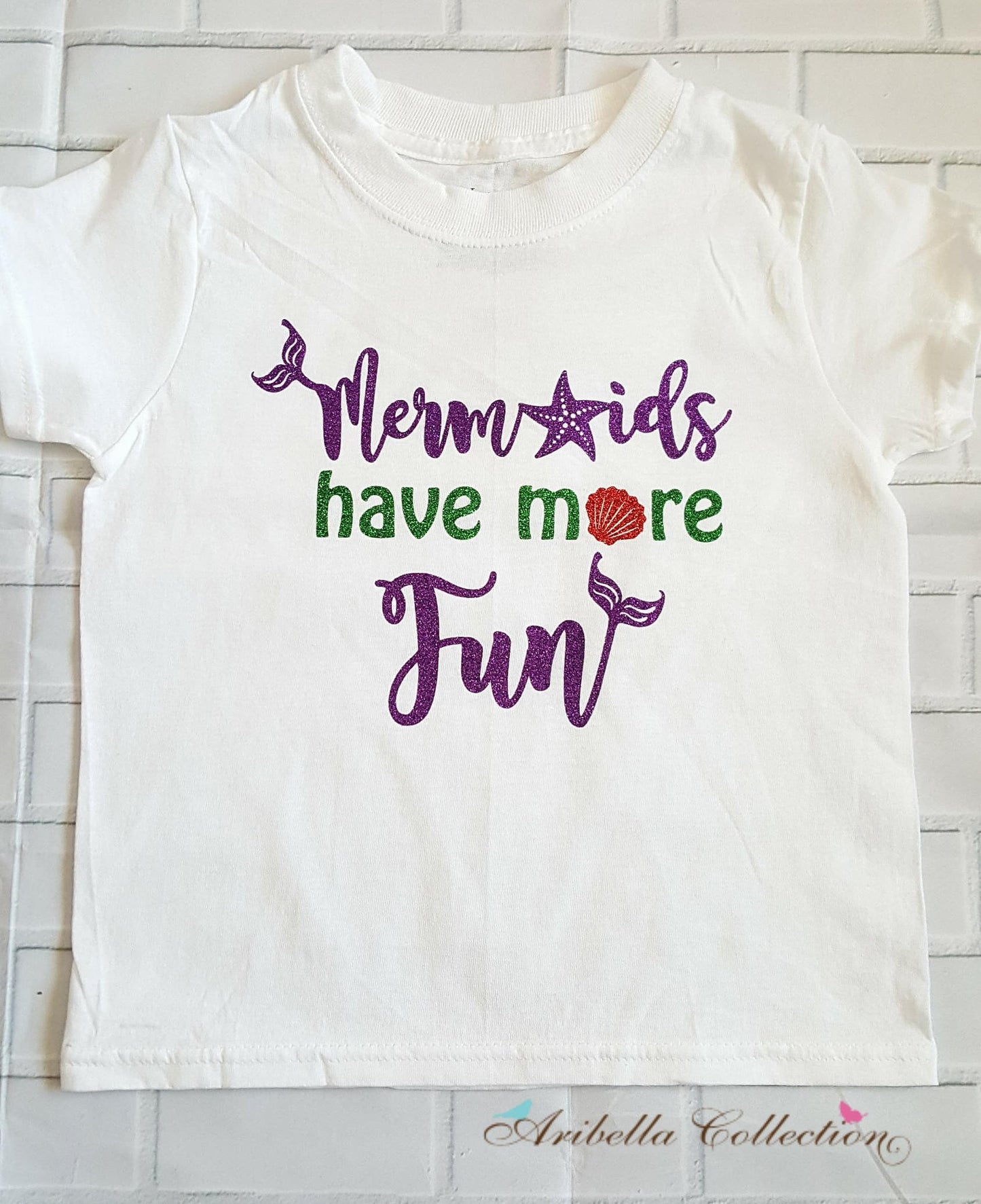 Mermaids Have More Fun Outfit - Bodysuit or T-shirt, Legging, & Bow - Aribella Collection, Inc.