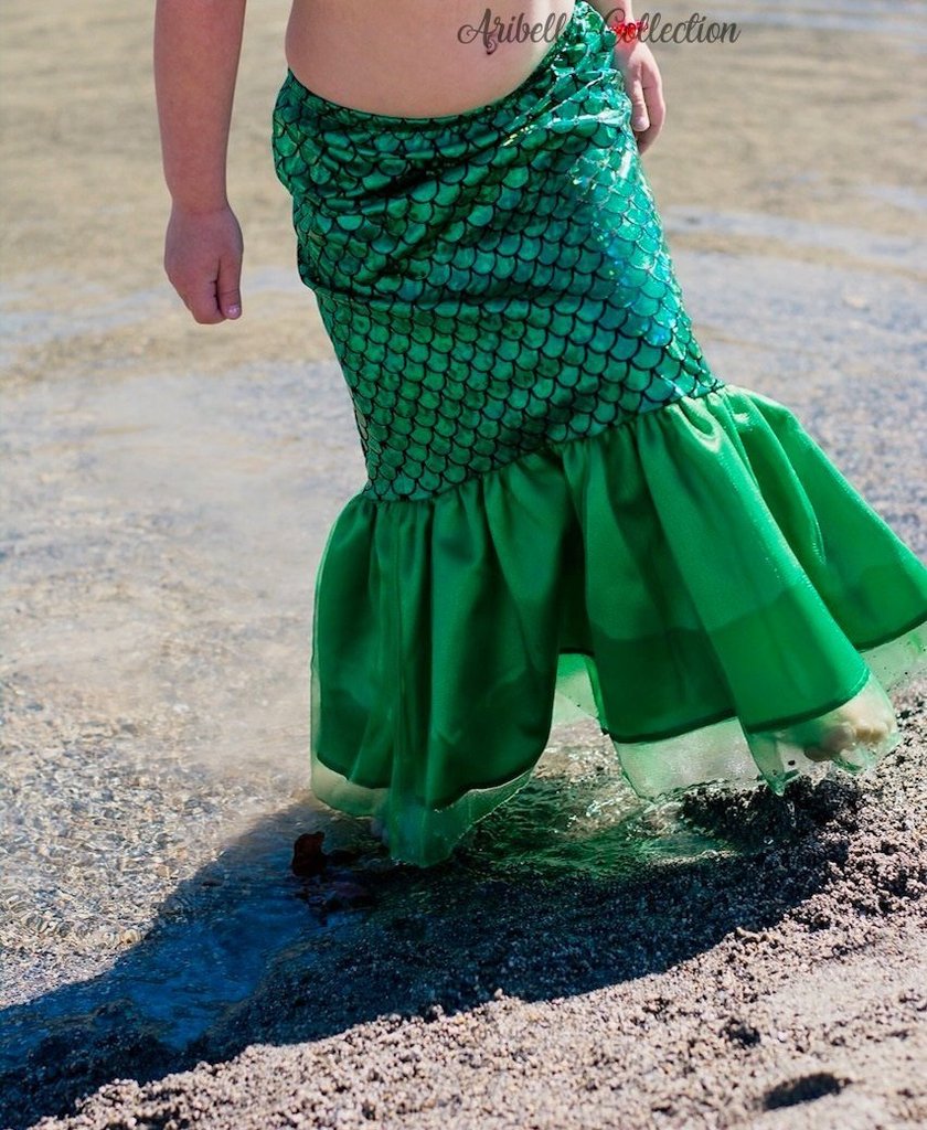 Mermaid Walkable Tail Skirt - Iridescent, Aqua Blue, or Emerald Green - Aribella Collection, Inc.