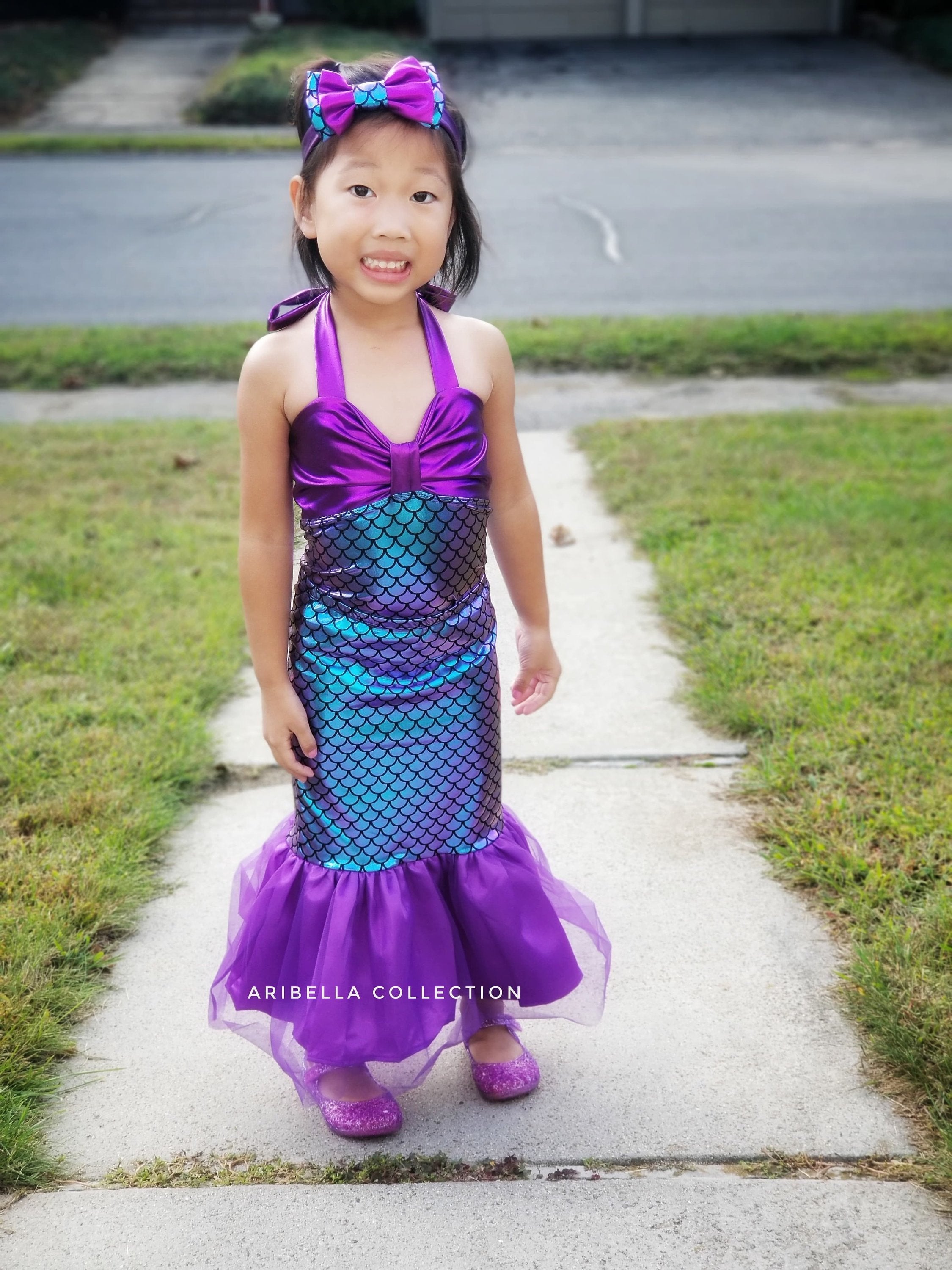 Mermaid Skirt & One Piece Swimsuit Outfit - Iridescent